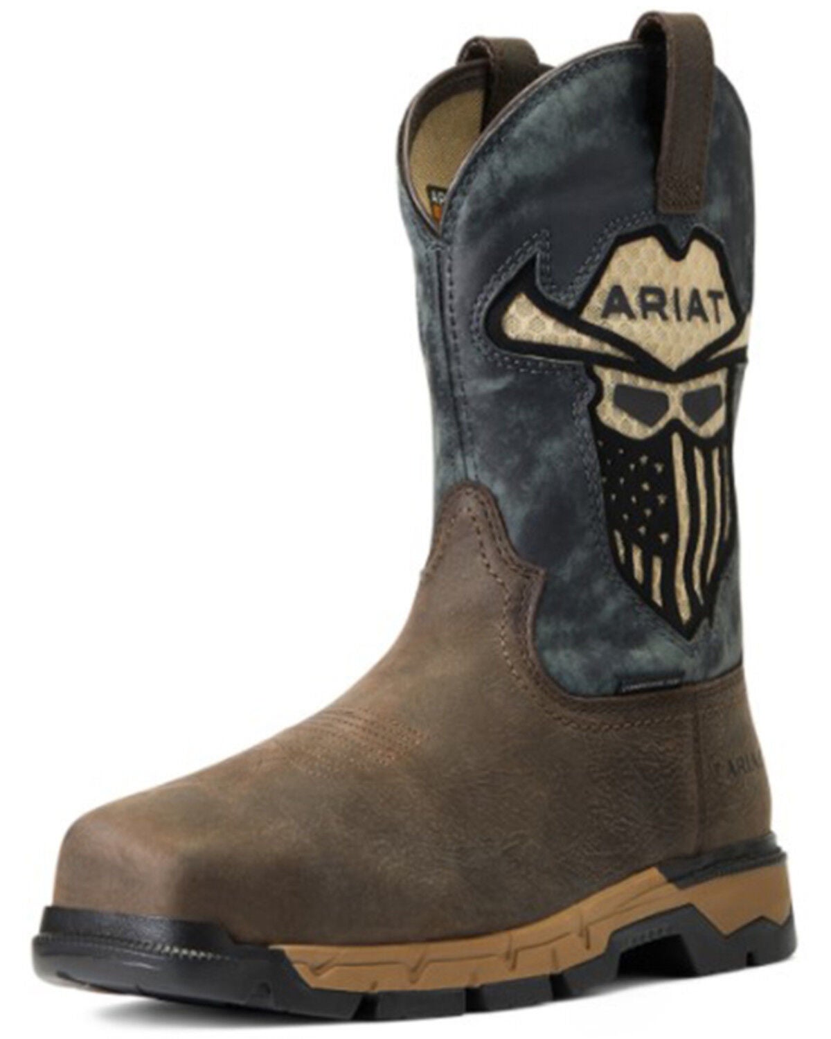 Ariat Men's Rebar Flex Western VentTek Incognito Composite Work Boots - Wide Square Toe, Brown, hi-res