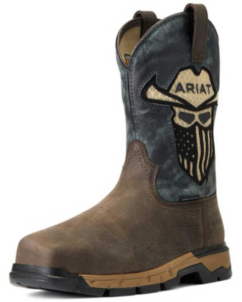 Ariat Men's Rebar Flex Western VentTek Incognito Composite Work Boots - Wide Square Toe , Brown, hi-res