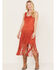 Image #1 - Idyllwind Women's Country Mannor Faux Suede Fringe Dress, Orange, hi-res