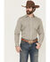 Image #1 - Gibson Trading Co Men's Bullseye Geo Print Long Sleeve Button-Down Western Shirt - Big, Ivory, hi-res