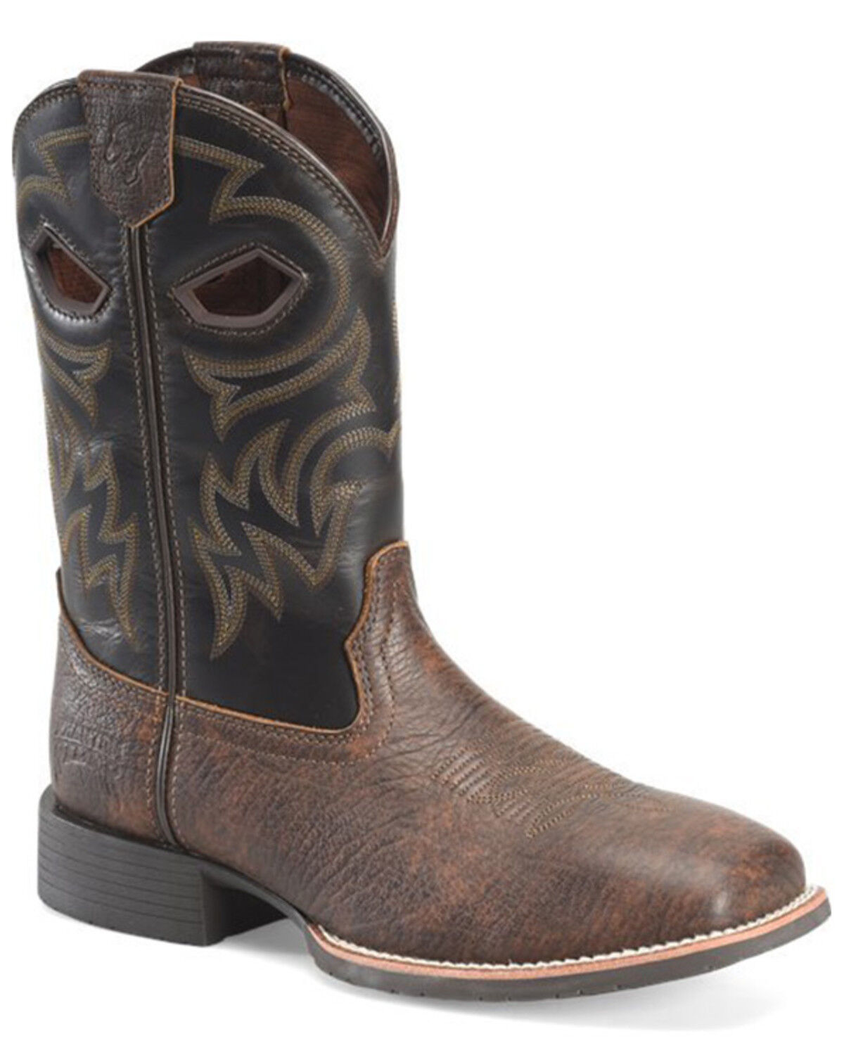 Image #1 - Double H Men's Lazario Performance Western Boots - Broad Square Toe, Brown, hi-res