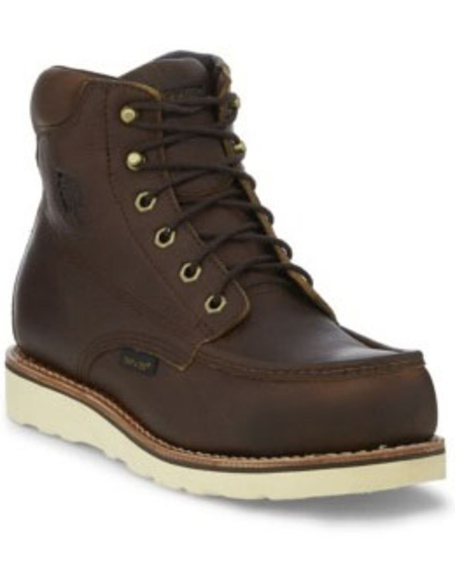 Image #1 - Chippewa Men's 6" Edge Walker Waterproof Moc Work Boots - Composite Toe, Brown, hi-res