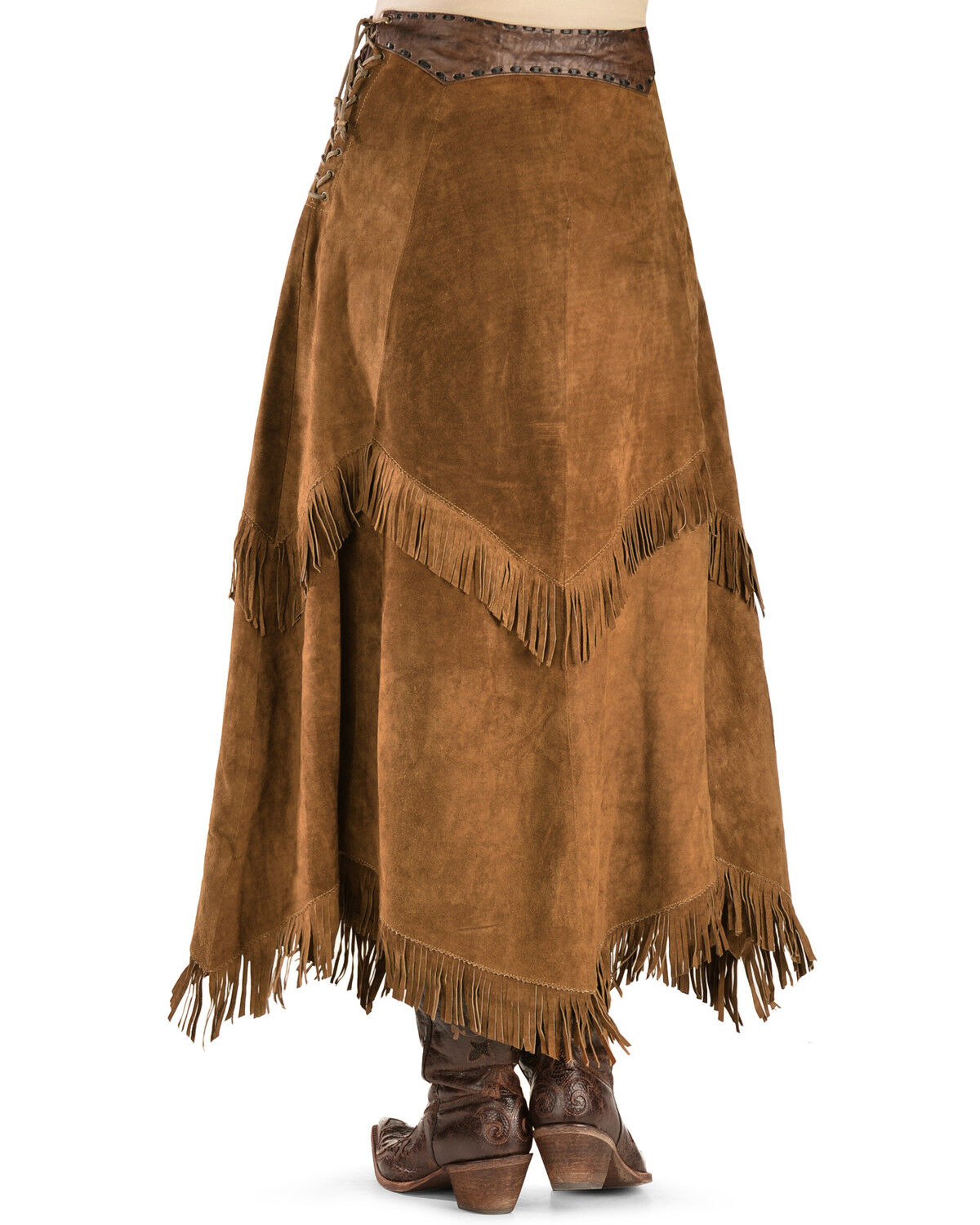 Image #3 - Kobler Leather Women's Nancy Leather Fringe Skirt, Brown, hi-res