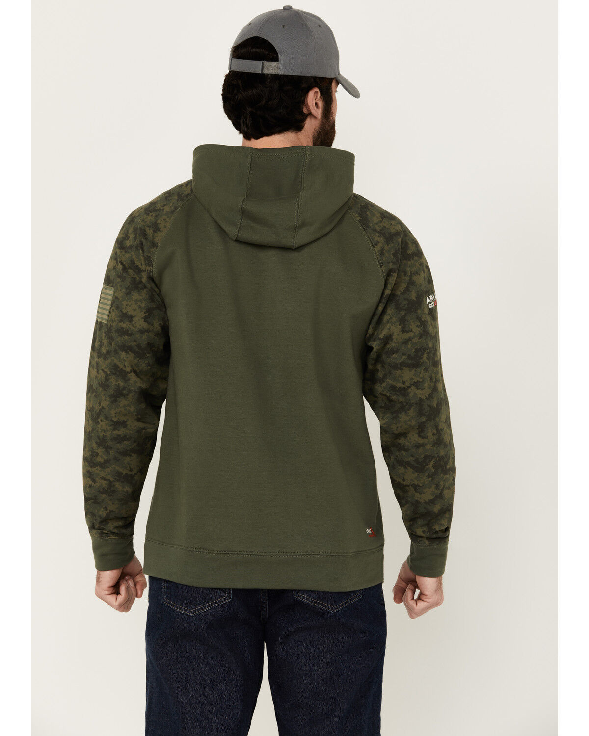 Image #4 - Ariat Men's FR DuraStretch Patriot Camo Print Hooded Sweatshirt, Multi, hi-res