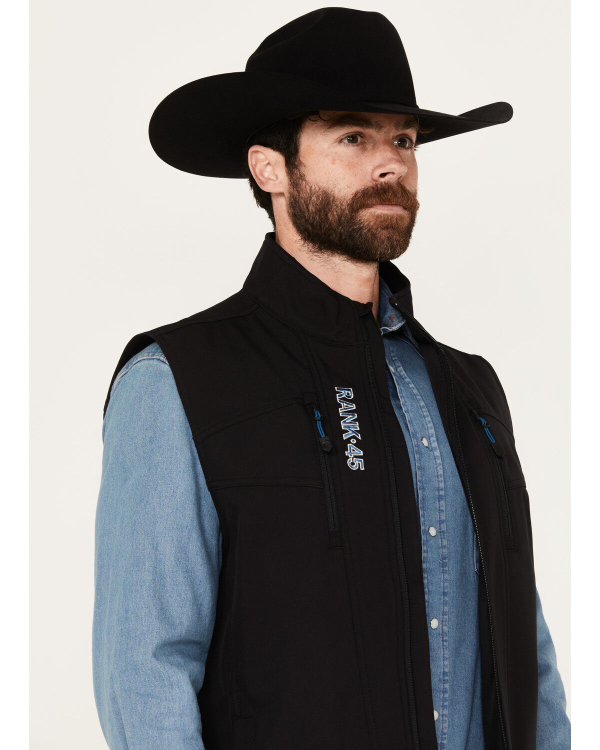 Image #2 - RANK 45® Men's Ralington Softshell Vest, Black, hi-res