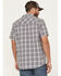Image #4 - Brothers and Sons Men's Madera Plaid Print Short Sleeve Button-Down Western Shirt, Grey, hi-res