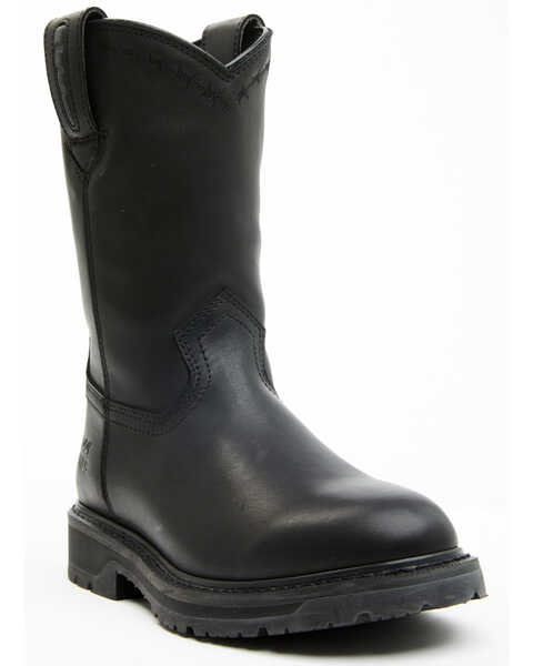 Cody James Men's Uniform Western Work Boots - Soft Toe , Black, hi-res