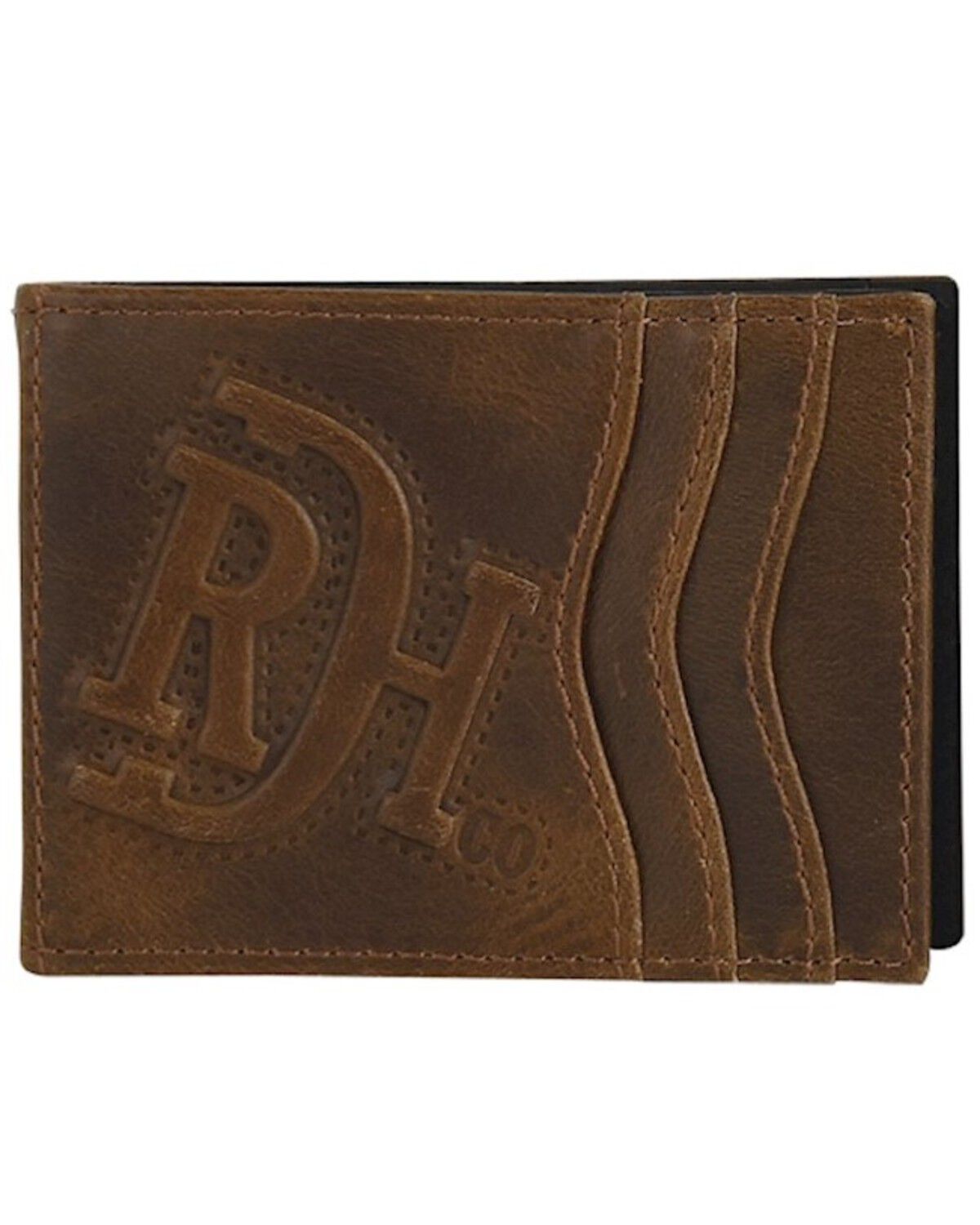 Image #1 - Red Dirt Hat Men's Raised Logo Bifold Card Case Wallet, Brown, hi-res
