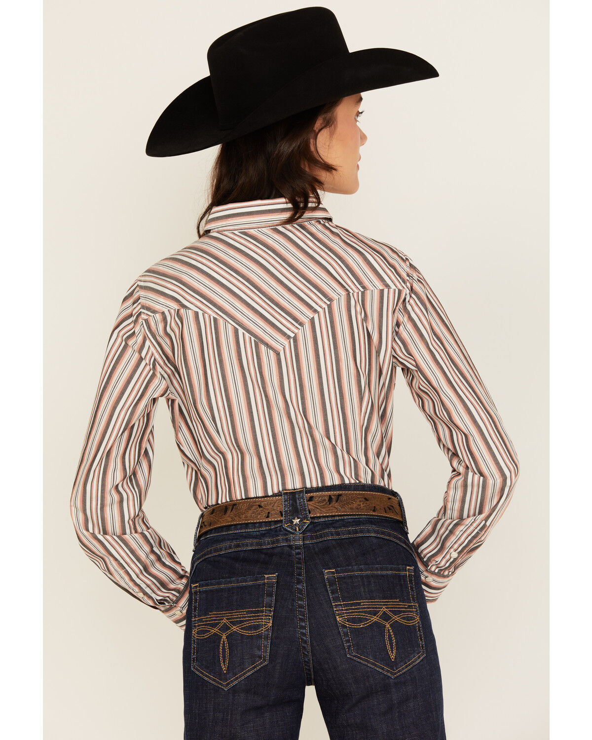 Image #4 - Wrangler Retro Women's Striped Print Long Sleeve Snap Western Shirt, Multi, hi-res