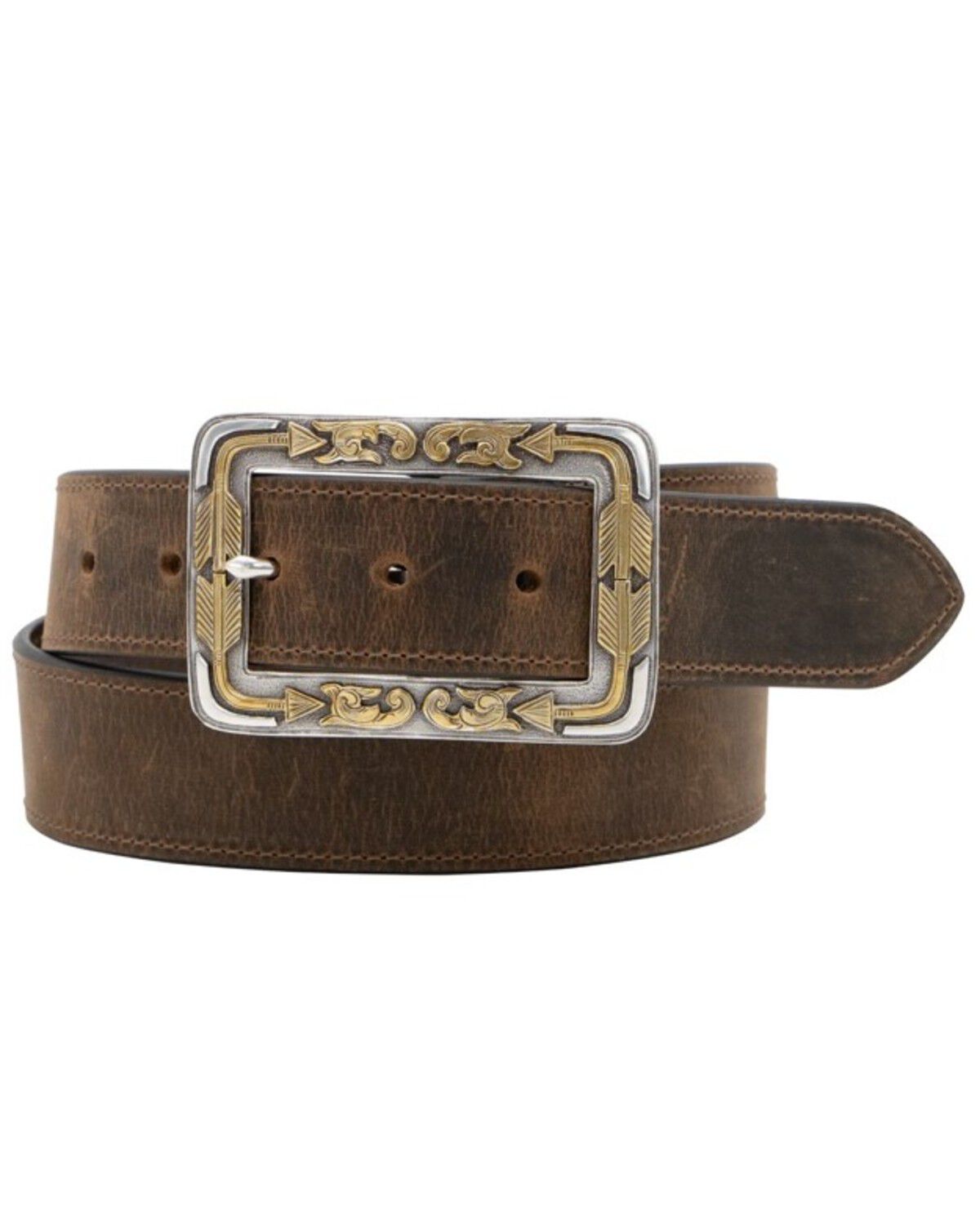 Image #1 - Cody James Men's Boxed Arrow Buckle Belt, Brown, hi-res