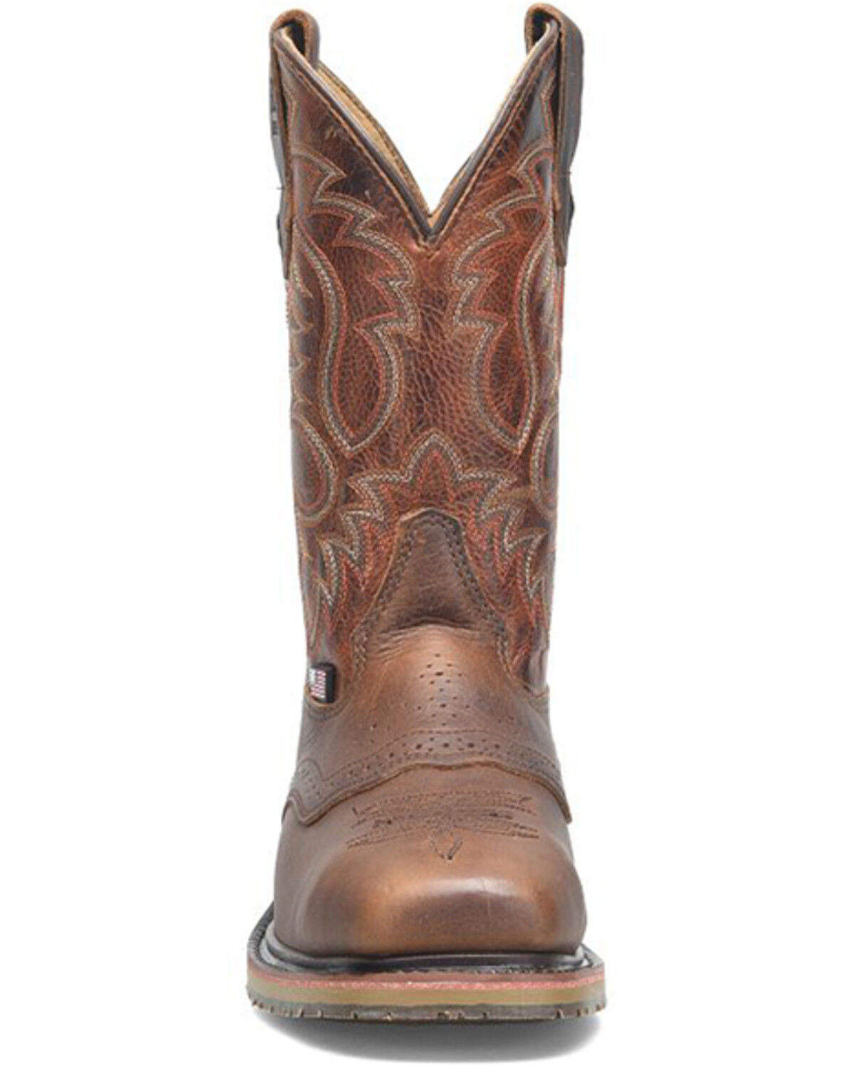 Image #4 - Double H Men's Cody Pull-On Work Boots - Steel Toe, Brown, hi-res
