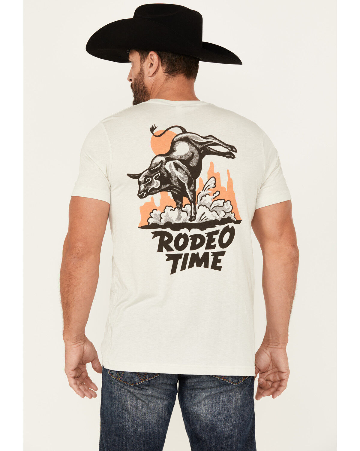 Image #1 - Rodeo Time Men's Rope Short Sleeve Graphic T-Shirt, White, hi-res