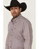 Image #2 - Cinch Men's Floral Geo Print Long Sleeve Button-Down Western Shirt, Purple, hi-res