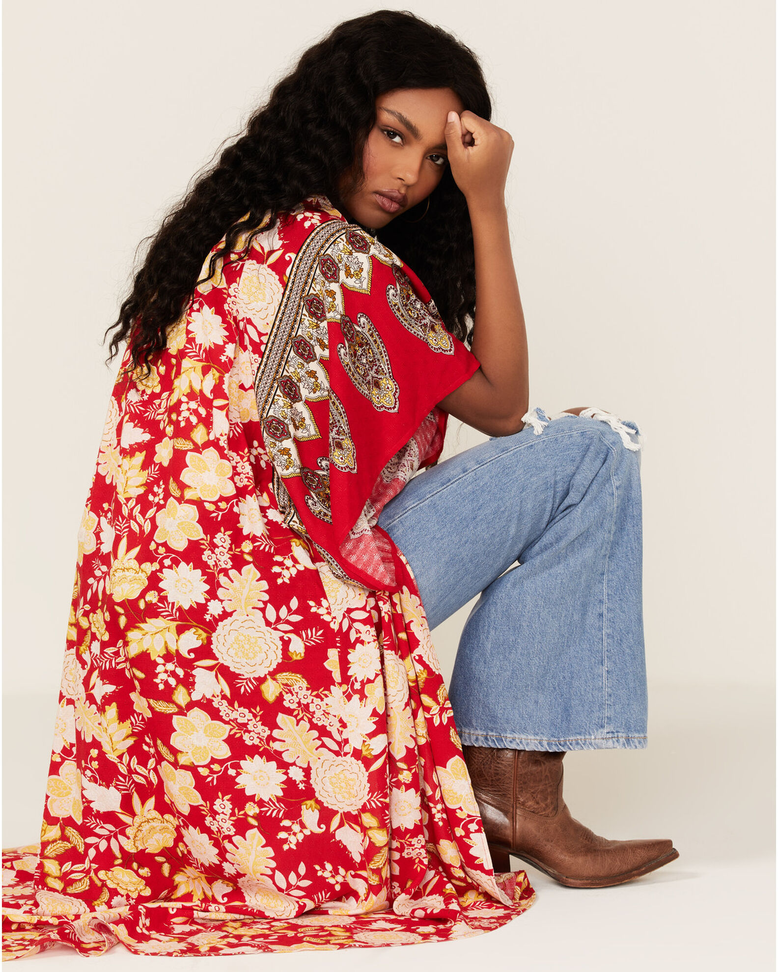Band of the Free Women s From Paris With Love Floral Print Kimono Country Outfitter