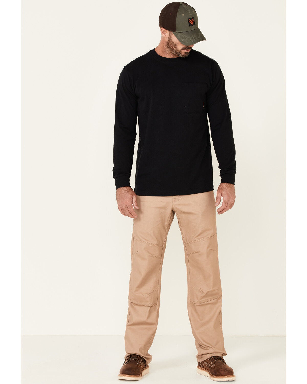 Image #2 - Hawx Men's Solid Forge Long Sleeve Work Pocket T-Shirt, Black, hi-res
