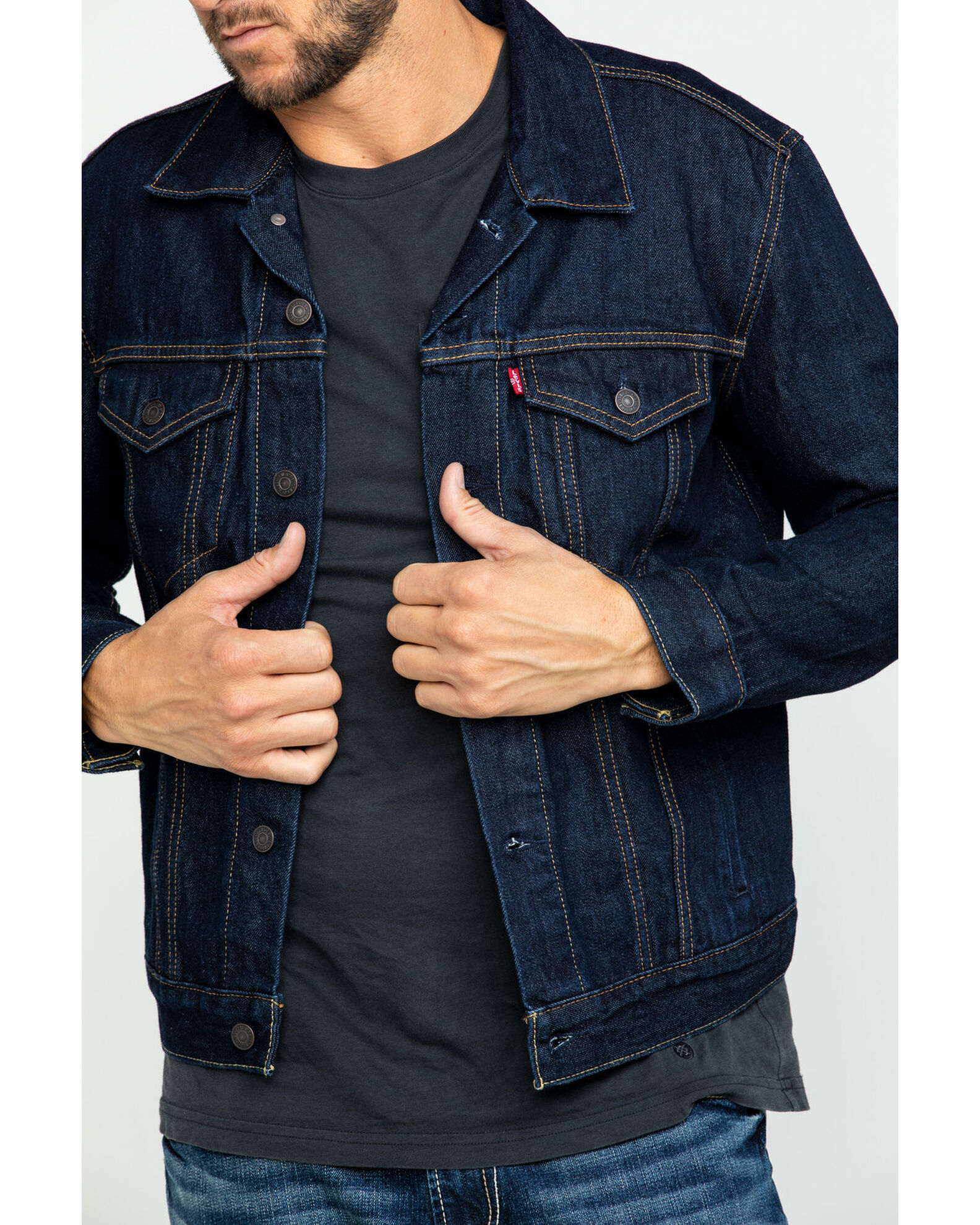 Levi's indigo trucker jacket sales