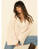 POL Women's Chenille Oversized Sleeve V-Neck Sweater , Ivory, hi-res
