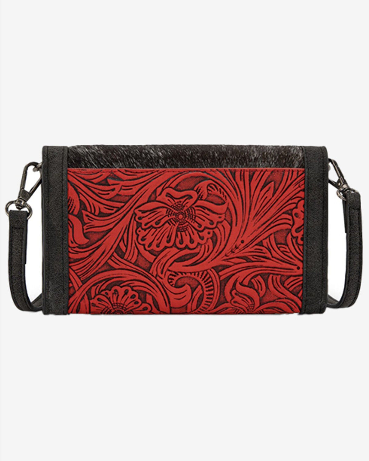Image #2 - Wrangler Women's Cowhide Wristlet Crossbody Bag, Red, hi-res