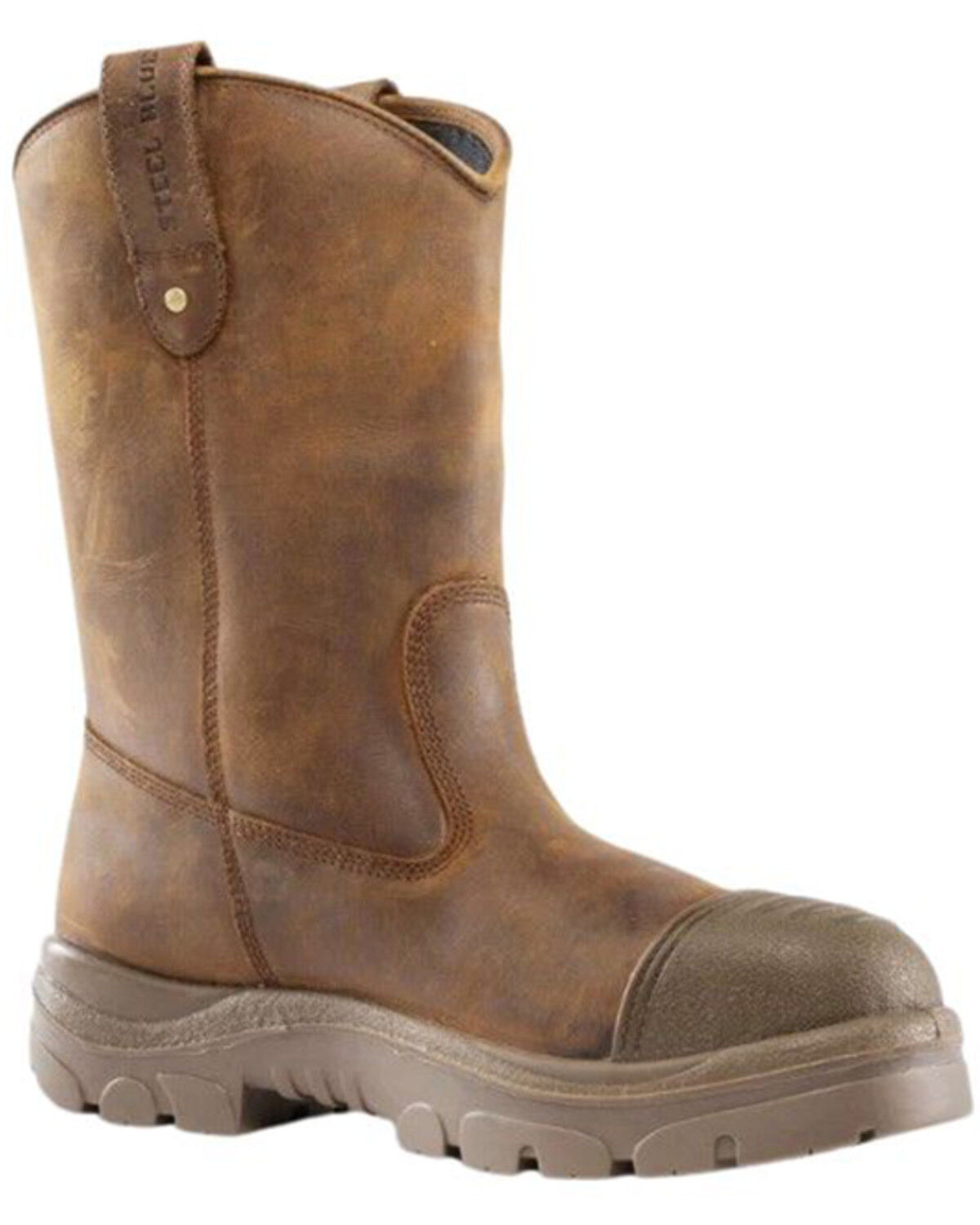 Image #1 - Steel Blue Men's Heeler Scuff Waterproof Work Boots - Steel Toe, Brown, hi-res