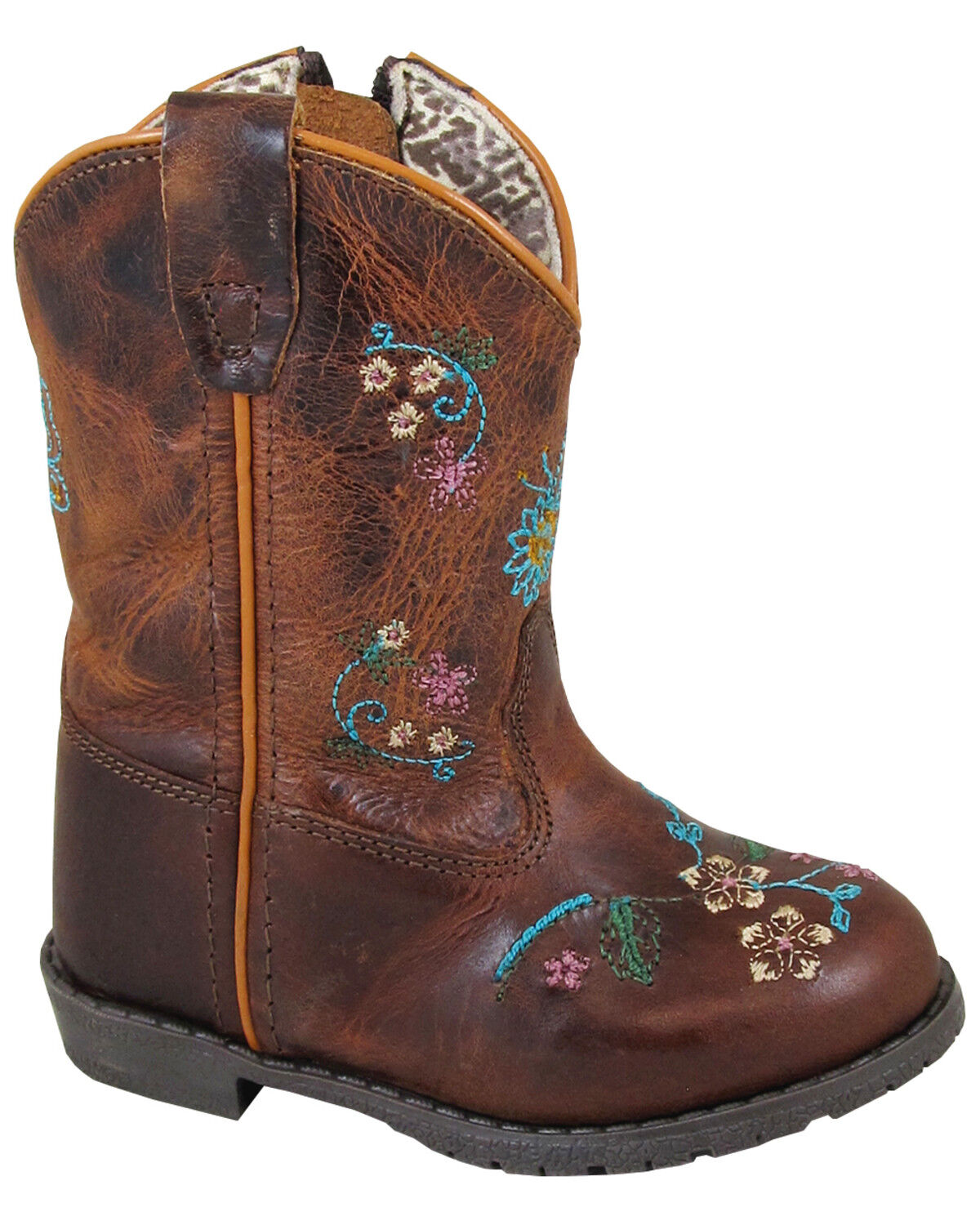 Image #1 - Smoky Mountain Toddler Girls' Florence Western Boots - Round Toe, Brown, hi-res