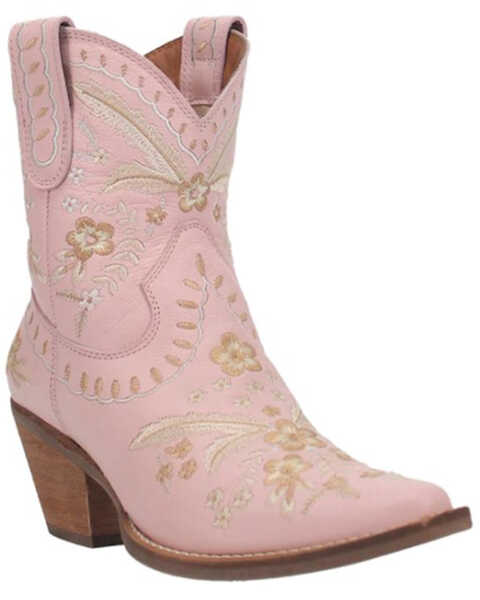 Dingo Women's Floral Western Booties - Snip Toe, Pink, hi-res