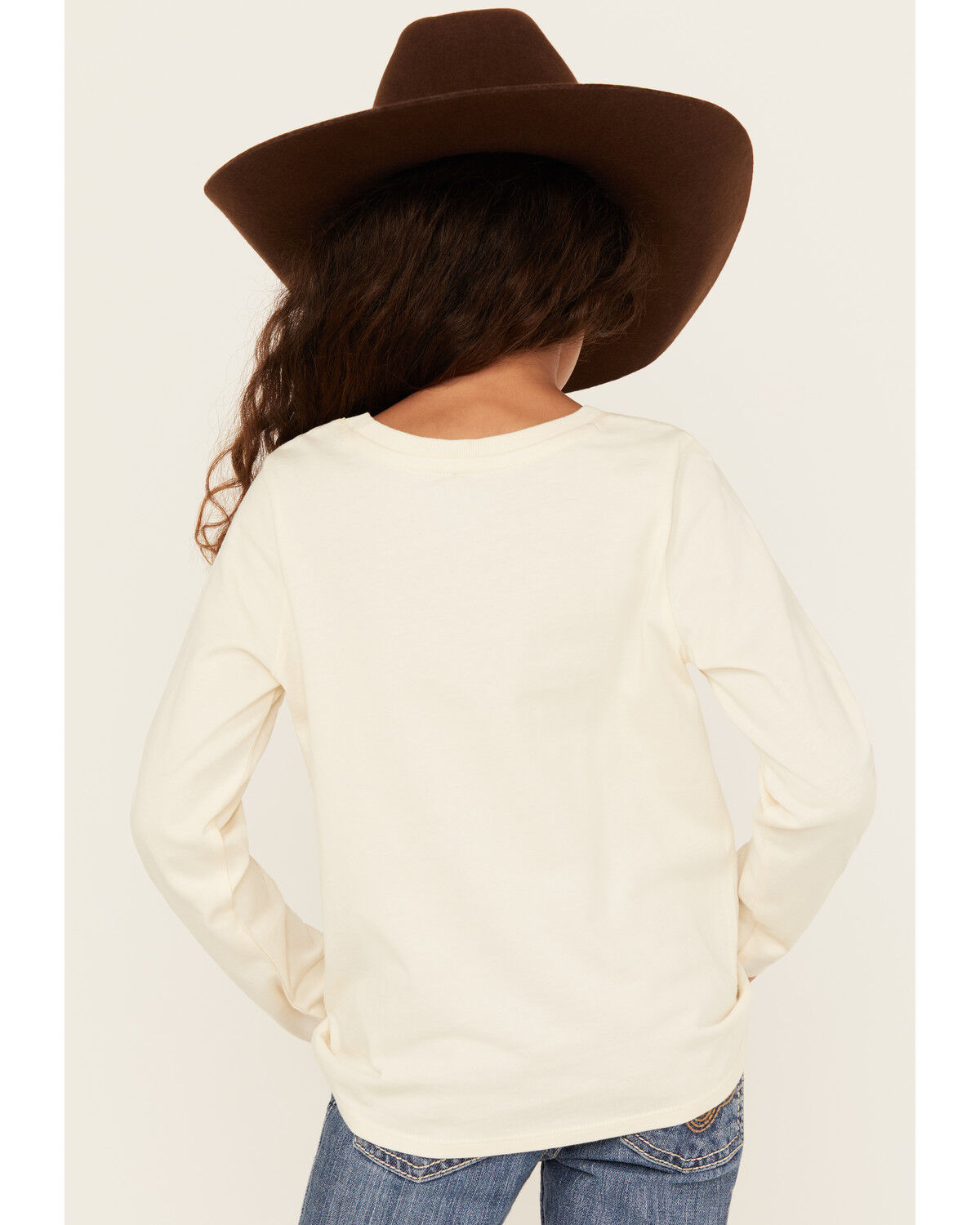 Image #4 - Wrangler Girls' Desert Logo Long Sleeve Graphic Shirt, White, hi-res