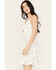 Image #2 - Wild Moss Women's Knot Front Print Mini Dress, White, hi-res