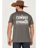 Image #4 - Cowboy Hardware Men's Cowboy Strength Graphic Short Sleeve T-Shirt , Charcoal, hi-res
