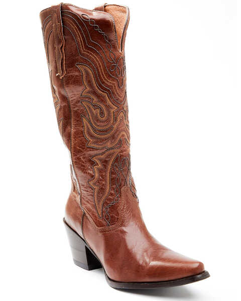 Image #1 - Dan Post Women's Chestnut Western Boots - Snip Toe, , hi-res