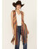 Image #1 - Scully Women's Serape Striped Print Fringe Vest , Tan, hi-res