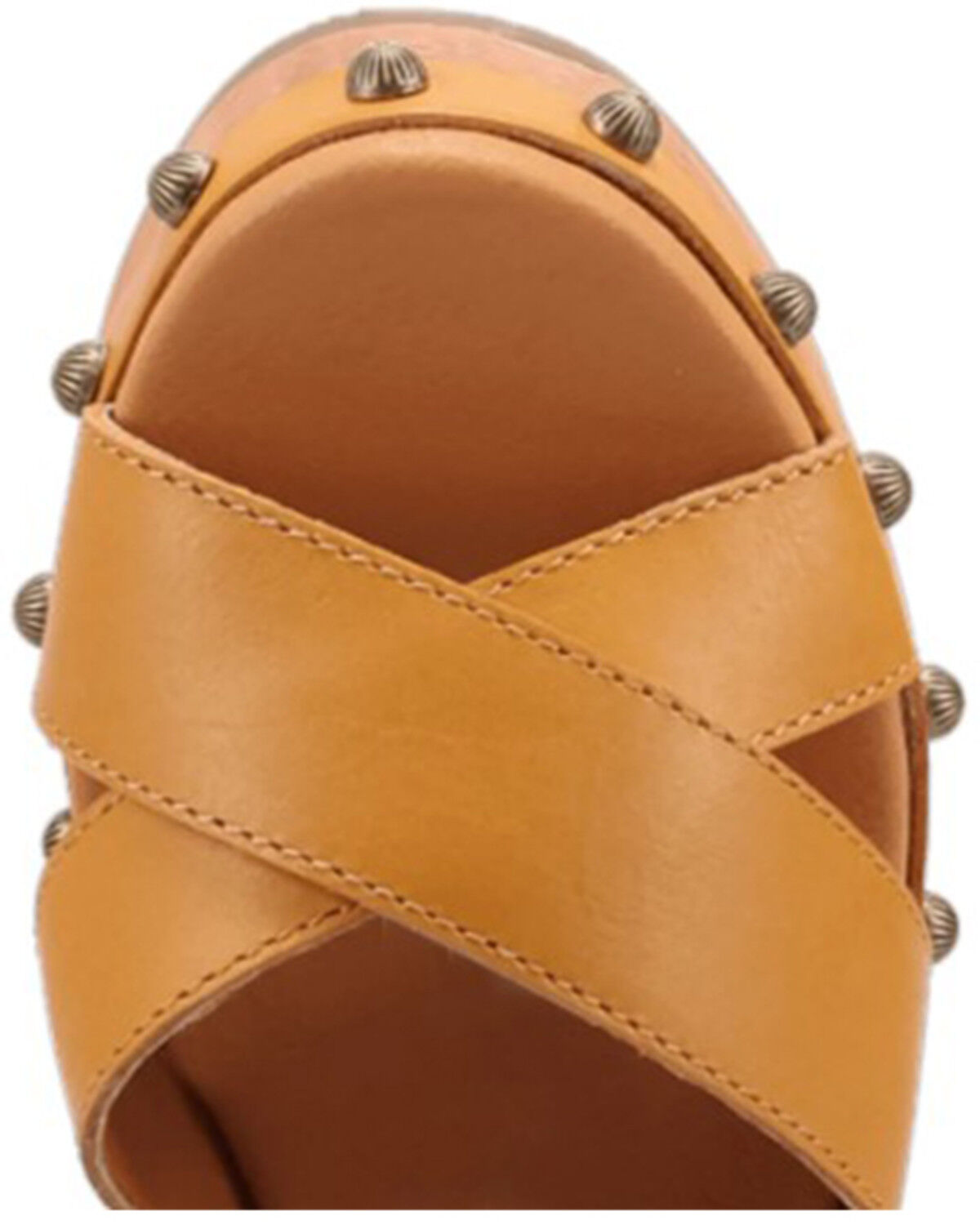 Image #6 - DIngo Women's Lotus Wooden Sandals, Mustard, hi-res