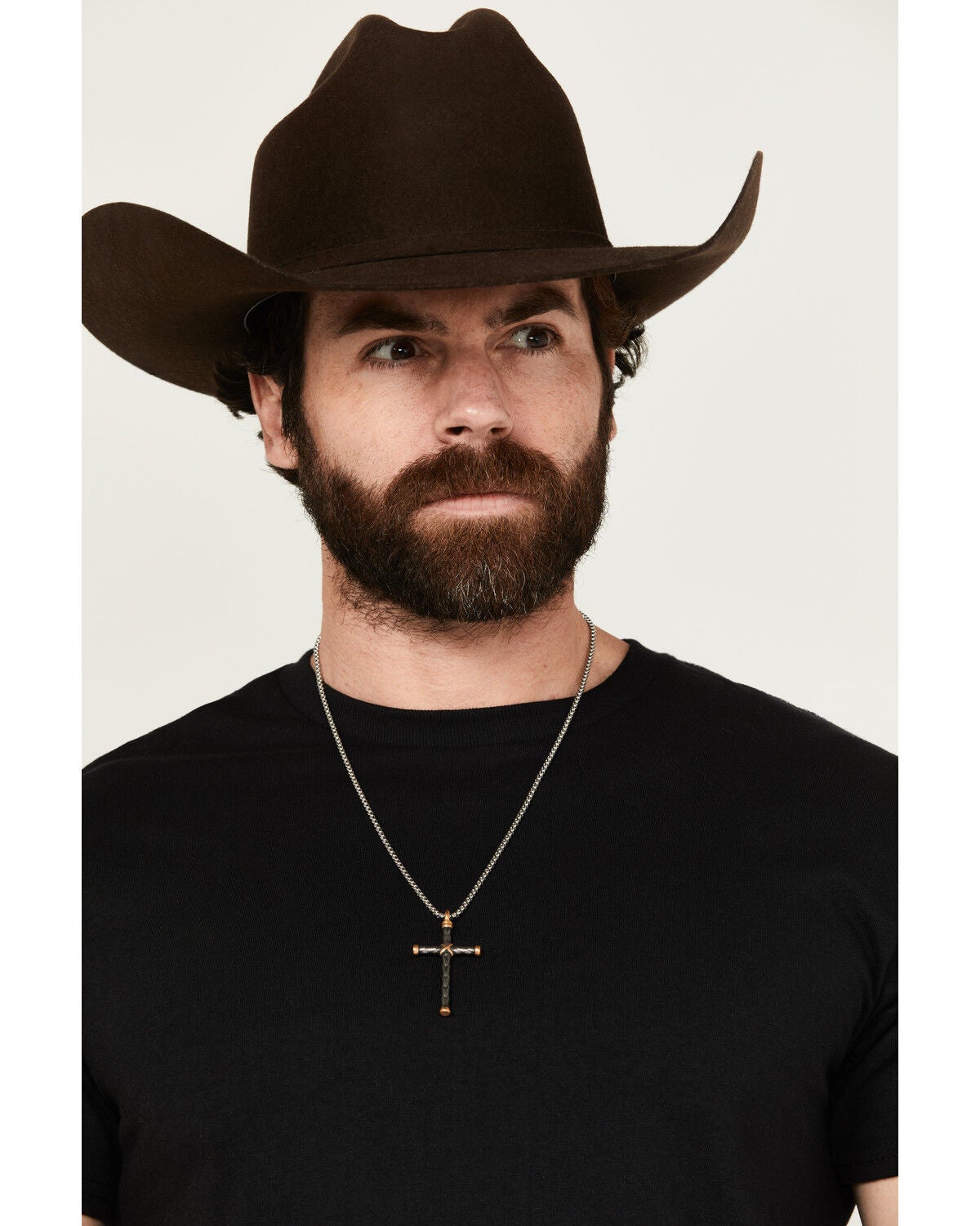 Cody James Men's Two-Toned Textured Cross Necklace, Multi, hi-res