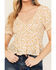 Image #3 - Ash & Violet Women's Floral Smocked Top, Yellow, hi-res