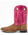Image #3 - Shyanne Little Girls' Top Western Boots - Square Toe, Brown/pink, hi-res