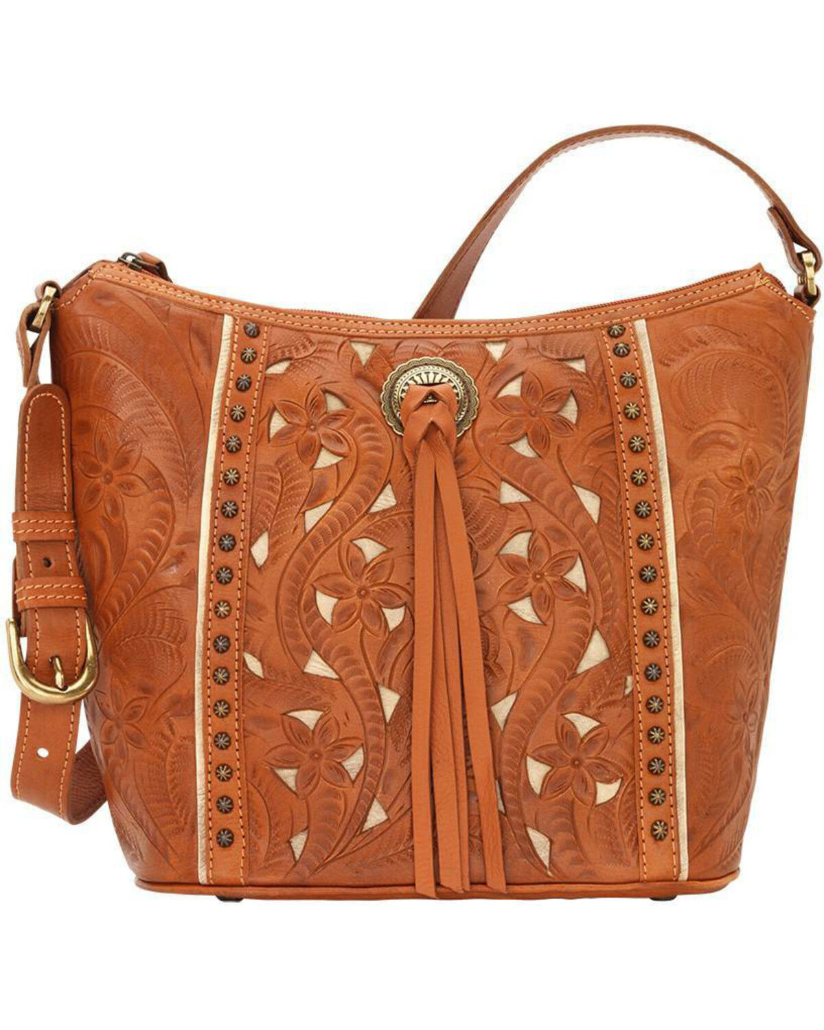 Image #1 - American West Women's Hill Country Tote Bag, Tan, hi-res