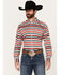 Image #1 - Ariat Men's Oren Print Long Sleeve Button-Down Western Shirt, Red, hi-res