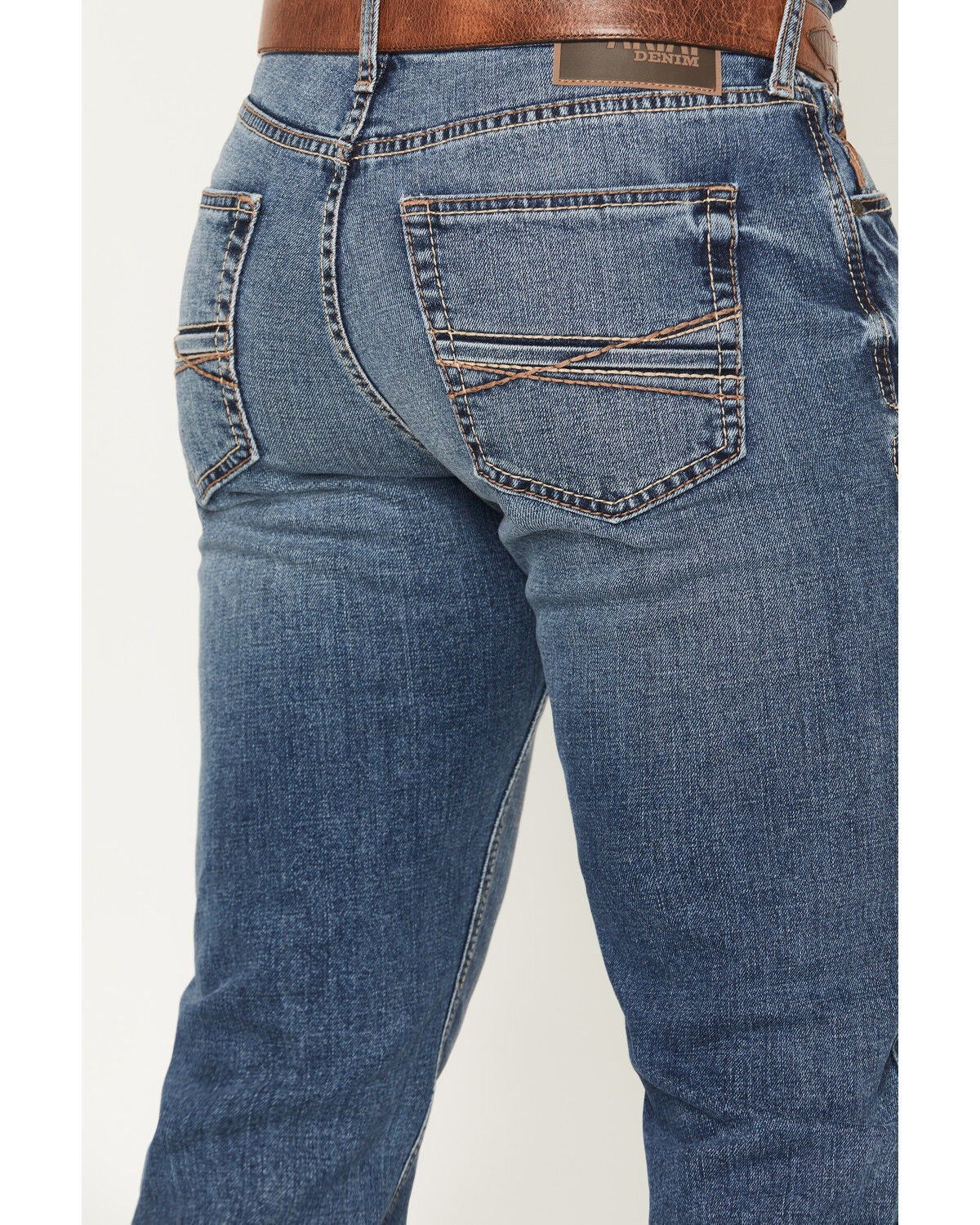Image #4 - Ariat Men's M7 Livermore Medium Wash Slim Straight Stretch Denim Jeans, Medium Wash, hi-res
