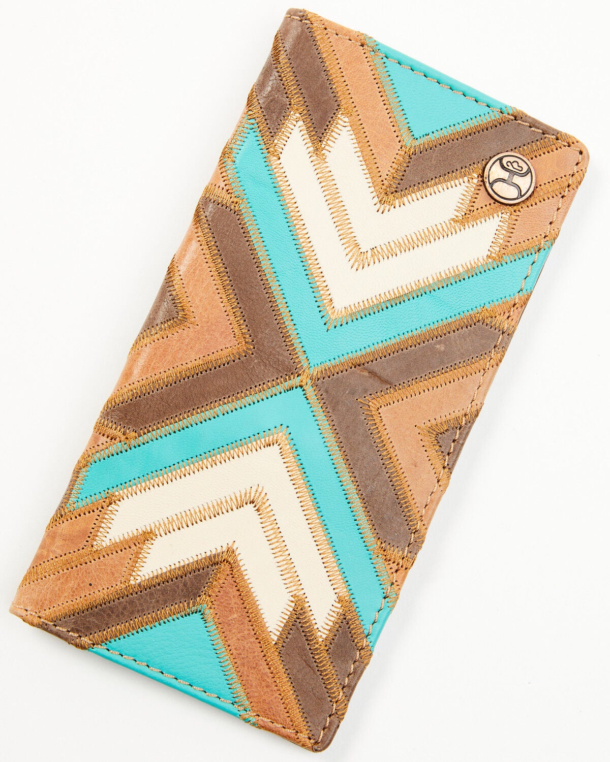 Hooey Men's Patchwork Rodeo Wallet, Brown, hi-res