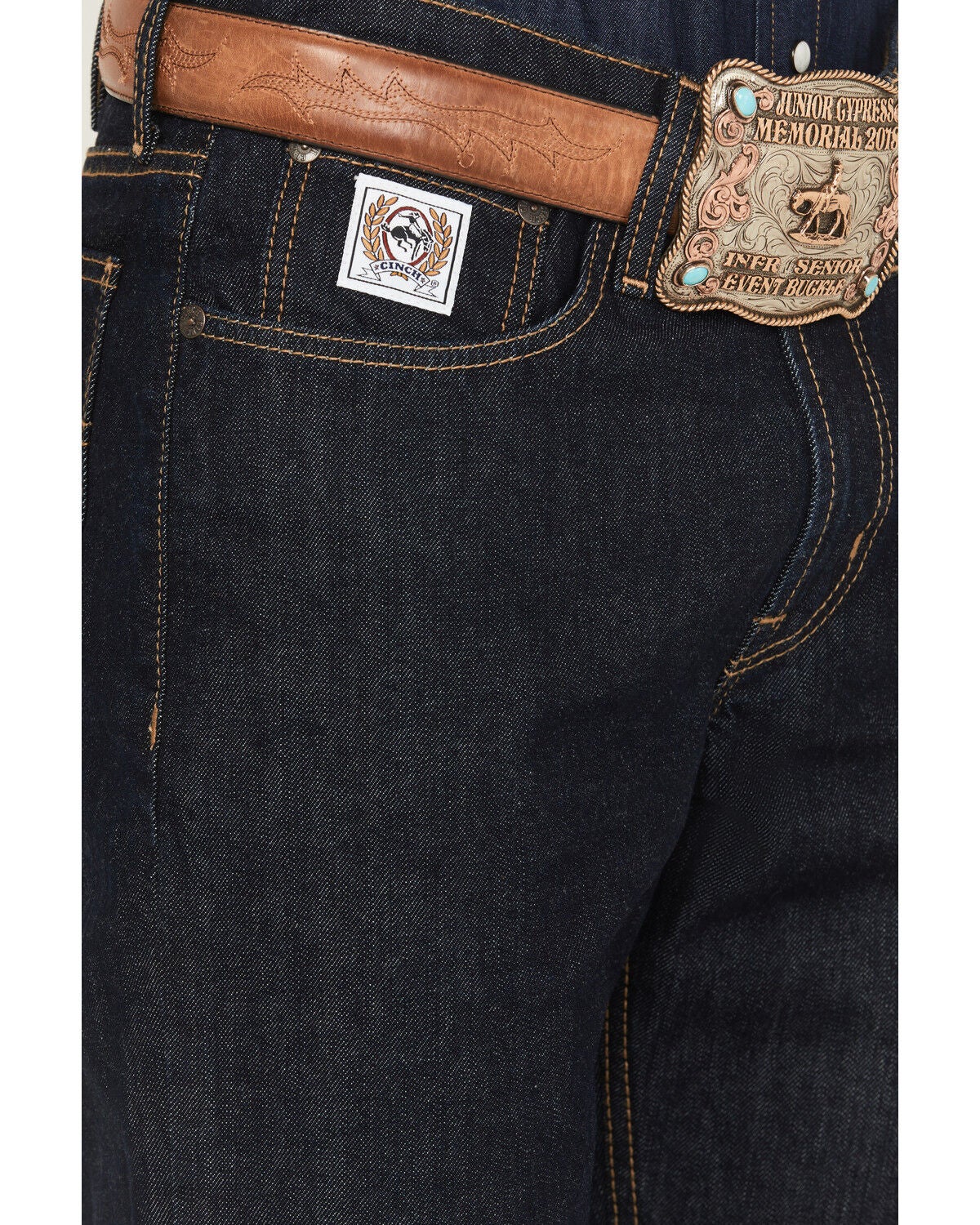 Image #2 - Cinch Men's White Label Dark Wash Relaxed Straight Rigid Denim Jeans, Indigo, hi-res