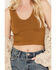 Image #3 - By Together Women's Seamless V Neck Tank Top, Olive, hi-res
