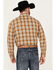 Image #4 - Blue Ranchwear Men's Tustin Plaid Print Long Sleeve Snap Work Shirt, Camel, hi-res