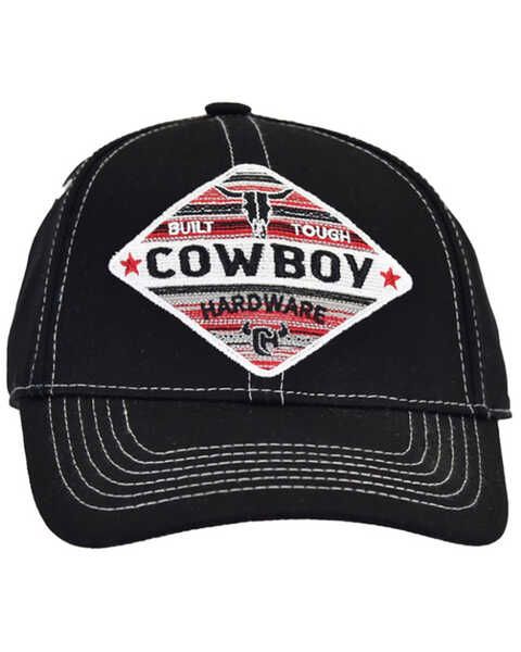 Cowboy Hardware Boys' Built Tough Shield Ball Cap , Black, hi-res