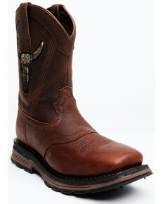 Cody James Men's Disruptor Western Work Boots - Soft Toe, Brown, hi-res