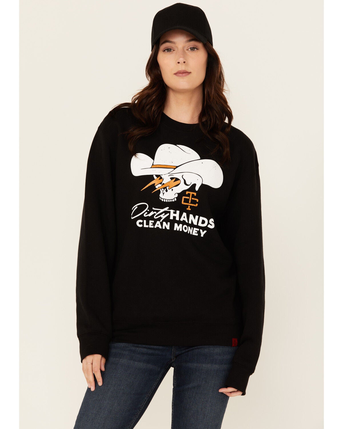 Troll Co Women's Savage Crewneck Sweatshirt, Black, hi-res