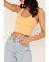 Image #3 - Fornia Women's Ribbed Lettuce Edge Brami, Yellow, hi-res