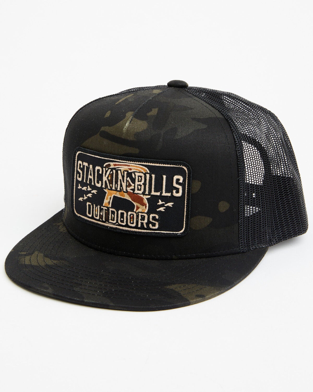 Stackin Bills Men's Camo Ball Cap, Black, hi-res