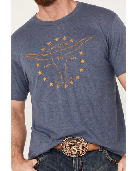 Image #3 - Cody James Men's Star Steer Short Sleeve Graphic T-Shirt, Light Blue, hi-res
