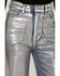 Image #2 - Vibrant Denim Women's Medium Wash Metallic Wide Leg Denim Jeans, Medium Wash, hi-res