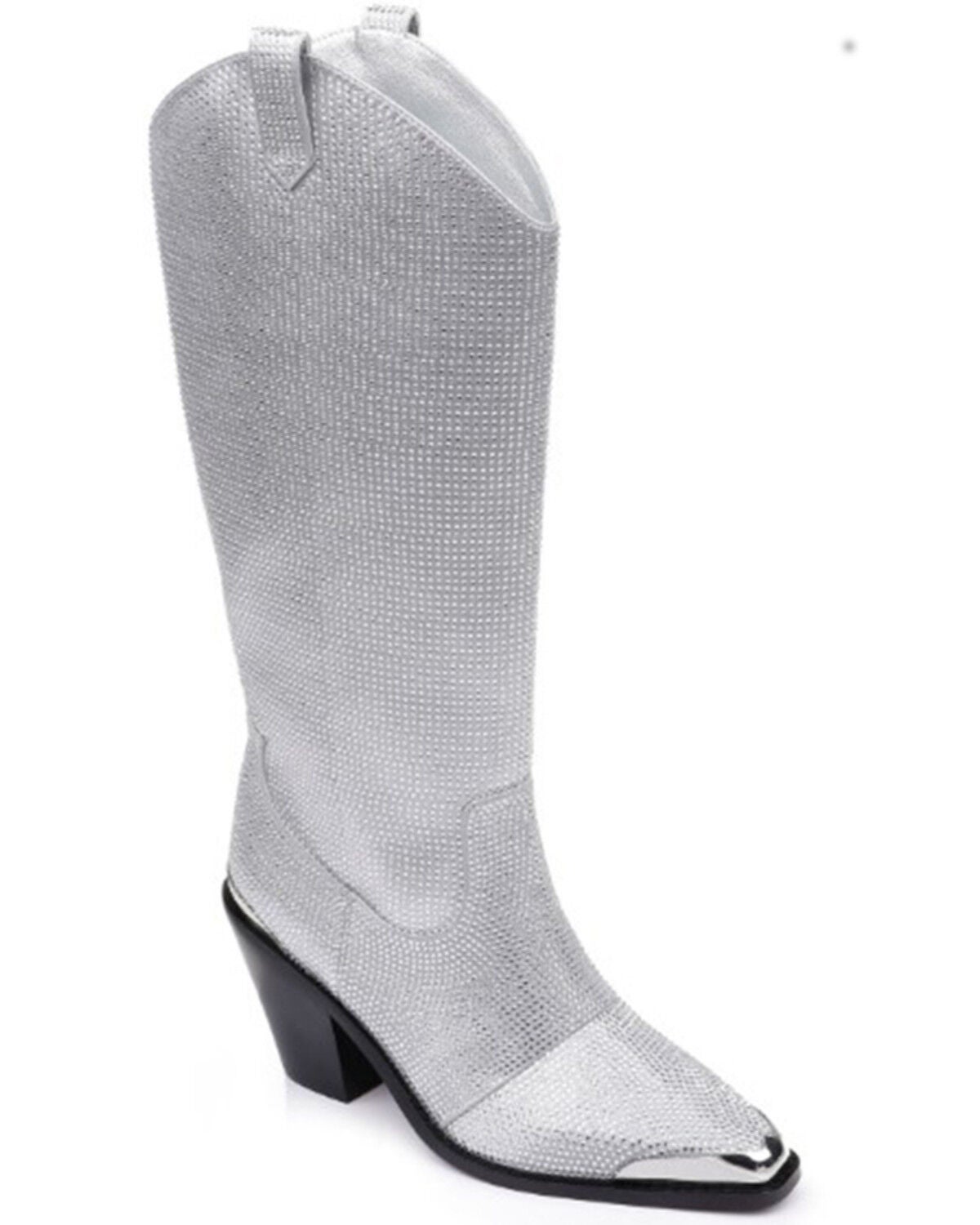 Daniel Diamond Women's North Jewel Cave Tall Western Boots - Snip Toe, Silver, hi-res