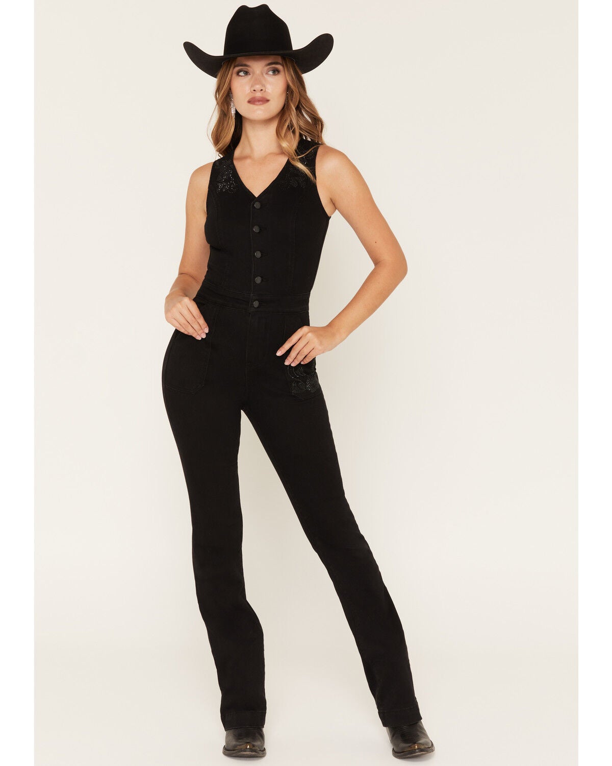 Idyllwind Women's Shiloh Embellished Jumpsuit, Black, hi-res